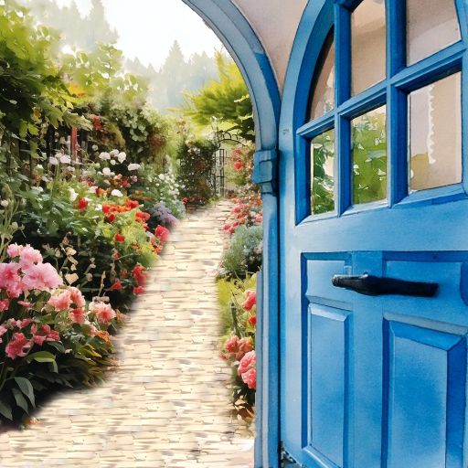 door to the rose garden