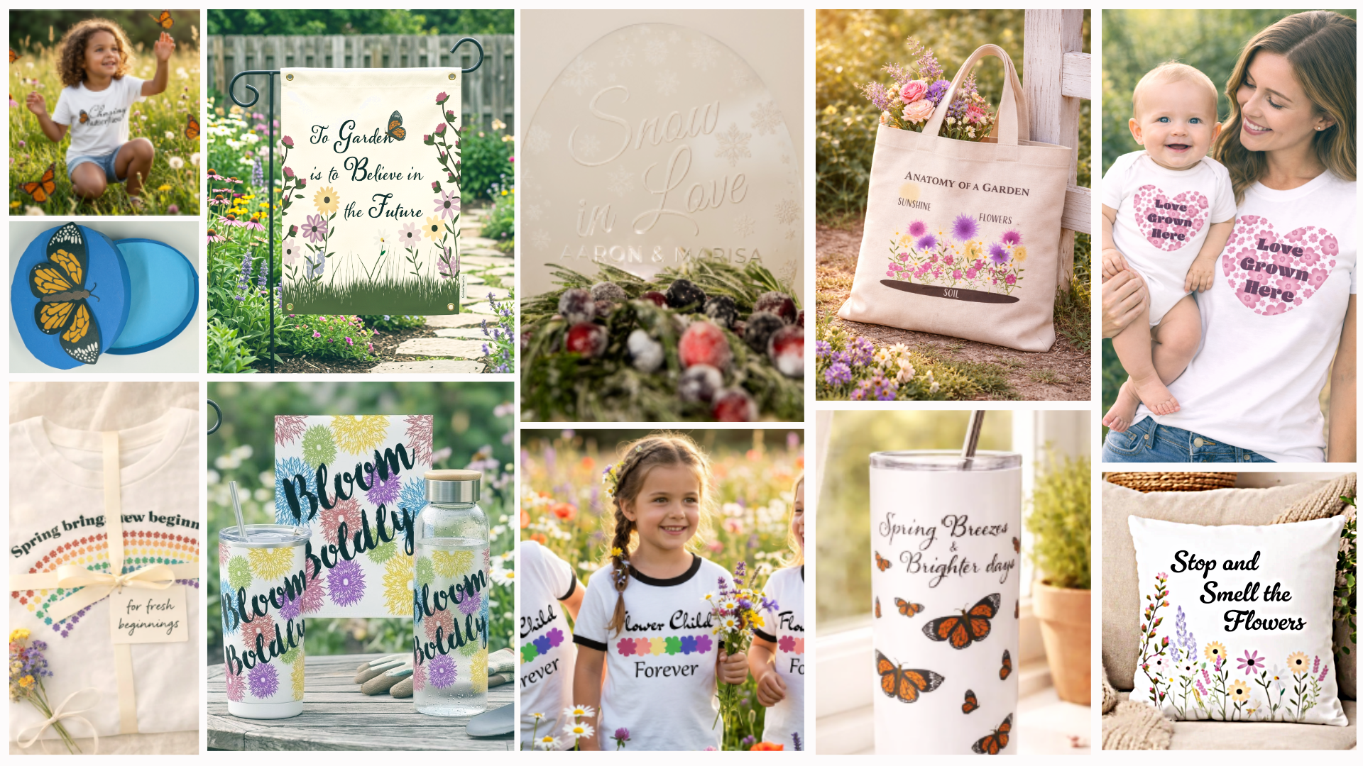 Garden and product design collage